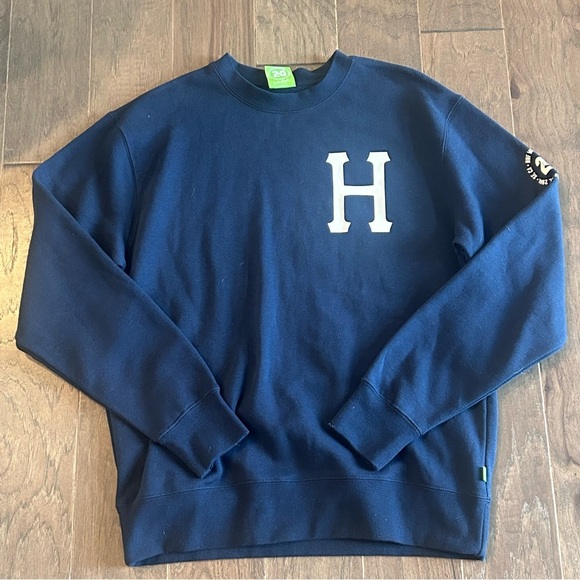 HUF Forever Crewneck Medium Blue Mens - Picture 3 of 8